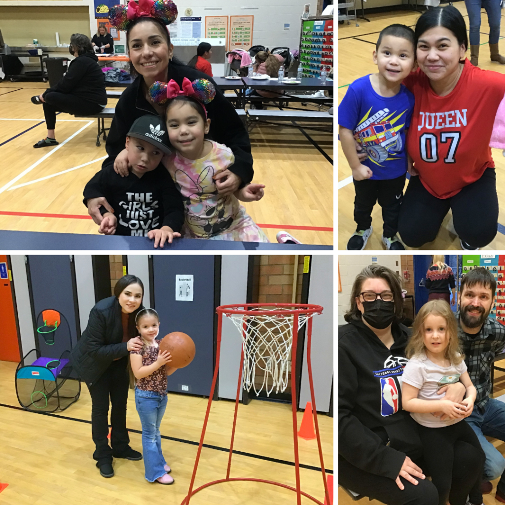 Families having a blast with games at Fircrest's Family Gym Night